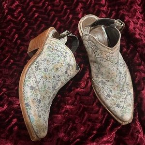 LIBERTY Black Floral Cut-Out Ankle Boots